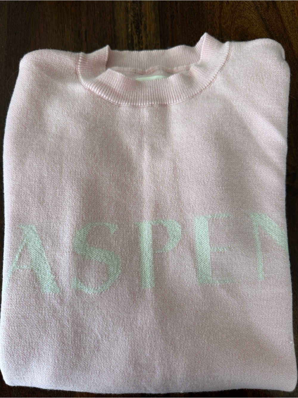 Aspen Logo Pink Crewneck Knit Sweatshirt